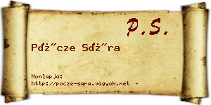 Pöcze Sára névjegykártya
